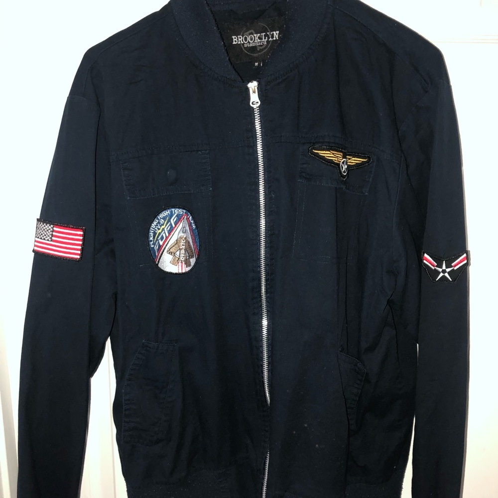Navy Blue Bomber Jacket